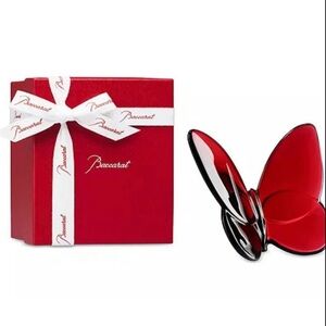 Baccarat Red and Black Glass Butterfly